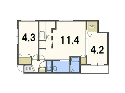 ブランシャール白石(2LDK/4階)の間取り写真