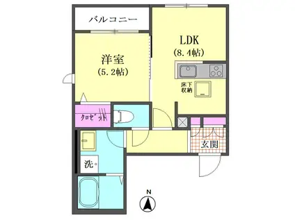 シティプラザ池上(1LDK/1階)の間取り写真