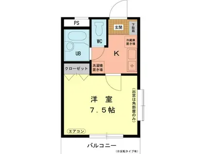 ピークバレー(1K/4階)の間取り写真