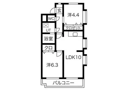 モールセゾン大森(2LDK/4階)の間取り写真