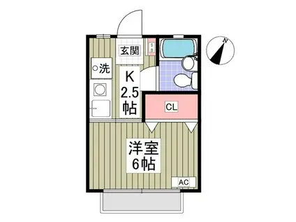 スナハイツ(1K/1階)の間取り写真