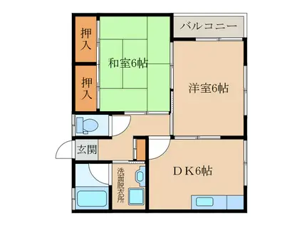 サニー瀬戸口(2DK/1階)の間取り写真