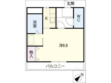 ステージ21(1K/1階)の間取り写真
