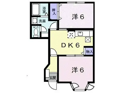 メゾン・ド・エール(2DK/1階)の間取り写真