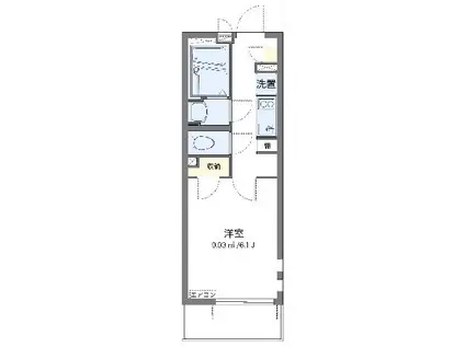 クレイノLEGACY鵜の木(1K/4階)の間取り写真