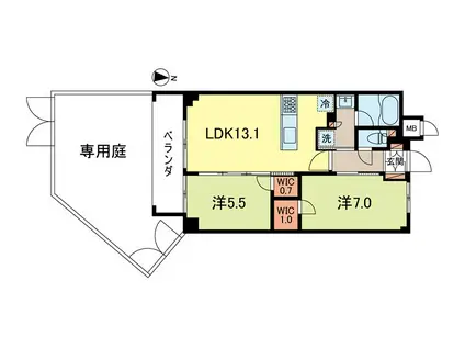 スプリングスクエア永福(2LDK/1階)の間取り写真