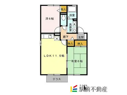 ミキハウスC(2LDK/1階)の間取り写真