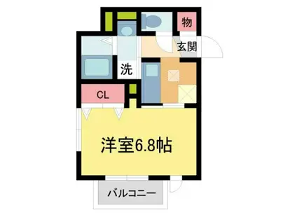 アモーレ松香園(1K/1階)の間取り写真