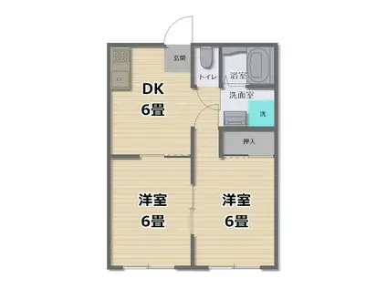 メゾンYTN(2DK/1階)の間取り写真