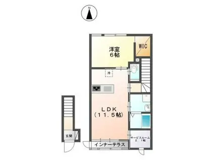 リブレ聖蹟(1LDK/2階)の間取り写真