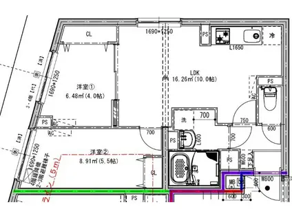 G.T.A. 中野坂上(2LDK/4階)の間取り写真