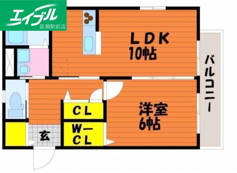 プリーマD(1LDK/1階)の間取り写真