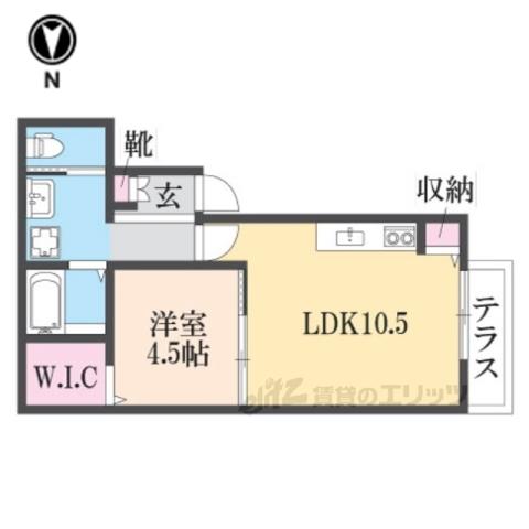 ソレイユビセレクト法蓮町3(1LDK/2階)の間取り写真