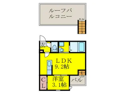 GRANDTIC BLOOM(1LDK/2階)の間取り写真