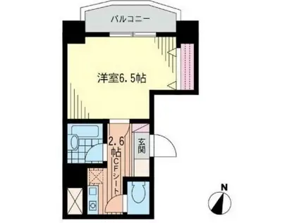 グランフォンテドウ(1K/4階)の間取り写真