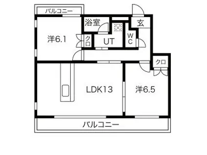 オレンジヒルズ(2LDK/1階)の間取り写真