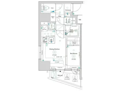 AXAS駒込アジールコート(1DK/3階)の間取り写真