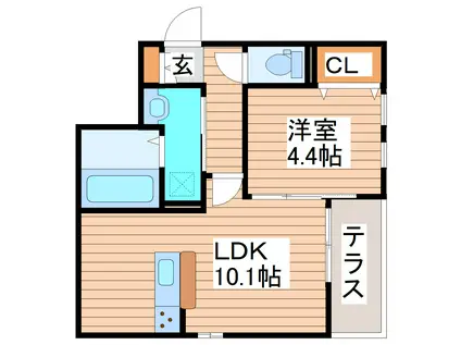 メゾン・ド・グローリー(1LDK/1階)の間取り写真