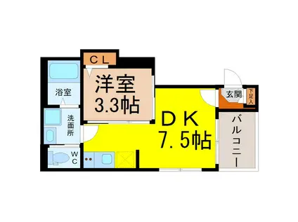 ハーモニーテラス神宮前II(1DK/2階)の間取り写真