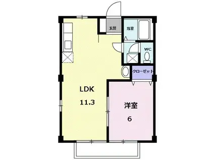 メゾンビューティI(1LDK/2階)の間取り写真