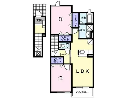 ベル フォーレ(2LDK/2階)の間取り写真