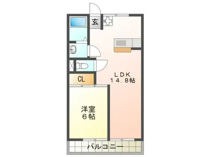 ルビーハイツ大森II(1LDK/3階)の間取り写真