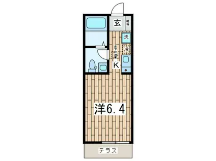 コリーヌブラン(1K/1階)の間取り写真