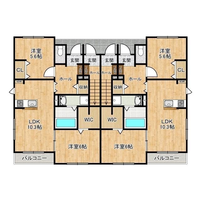 花客家 A棟(2LDK/1階)の間取り写真