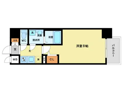 アルグラッド福島サウス(1K/8階)の間取り写真