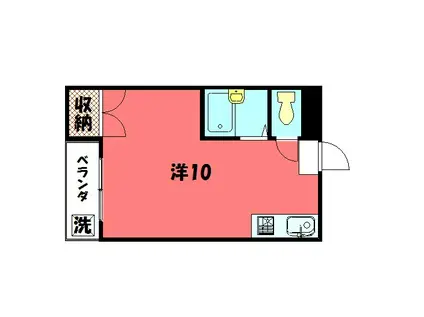 コーポ茶山(ワンルーム/3階)の間取り写真