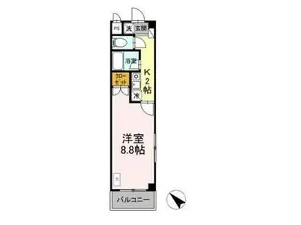 タイムD1(1K/2階)の間取り写真