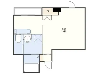 フィルコート本原(ワンルーム/2階)の間取り写真