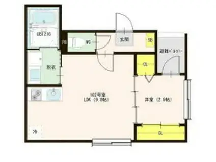 NEST TOMIZAWA(1LDK/2階)の間取り写真