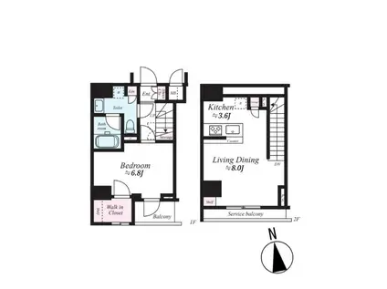 GROWS綾瀬(1LDK/9階)の間取り写真