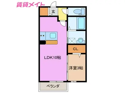 メゾン・ド・ルフレ(1LDK/1階)の間取り写真