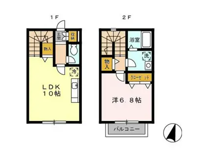 リースランド富士見II A(1LDK/1階)の間取り写真