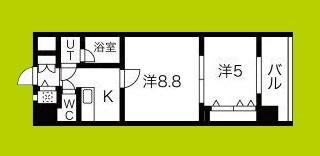 THE MUSIC COURT(2K/6階)の間取り写真