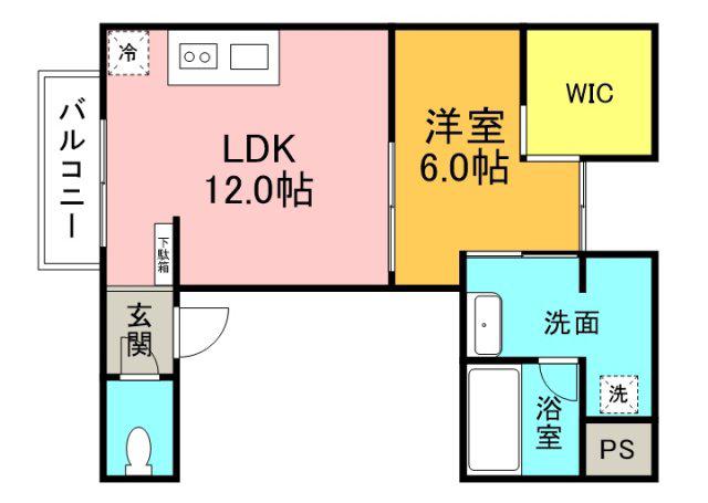 D-RESOOT銀山町(1LDK/4階)の間取り写真