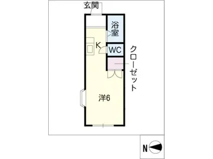 アーバンホーム(ワンルーム/1階)の間取り写真