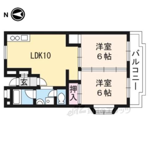 カサグランデ雅(2LDK/3階)の間取り写真