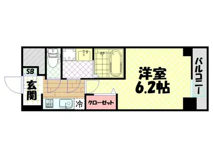 エスリード難波グレイス(1K/8階)の間取り写真