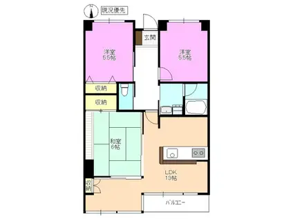 クリヴィーレ増田(3LDK/8階)の間取り写真