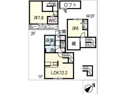 オスマンサス広見(2LDK/1階)の間取り写真