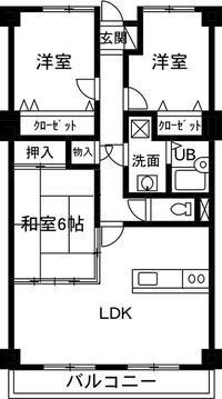 ローズガーデン前橋(3LDK/4階)の間取り写真