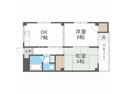 マンション・コスモ(2DK/2階)の間取り写真
