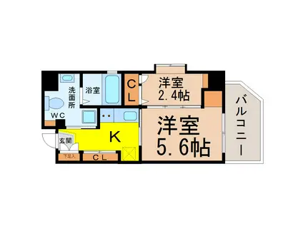 ALATO丸の内(2K/3階)の間取り写真