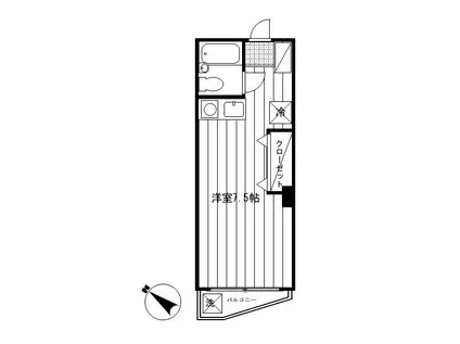 中村コーポ(ワンルーム/2階)の間取り写真