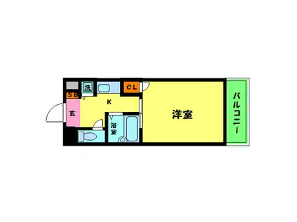 CITYLIFEプレサンス新大阪(1K/2階)の間取り写真