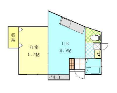 コーポ新星(1LDK/1階)の間取り写真