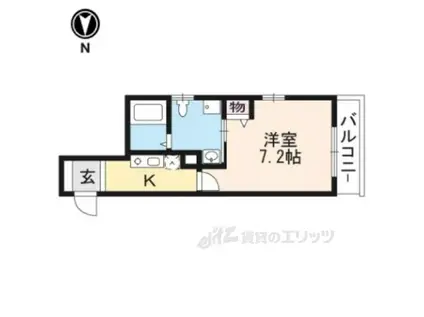 レヴィア東寺(1K/2階)の間取り写真